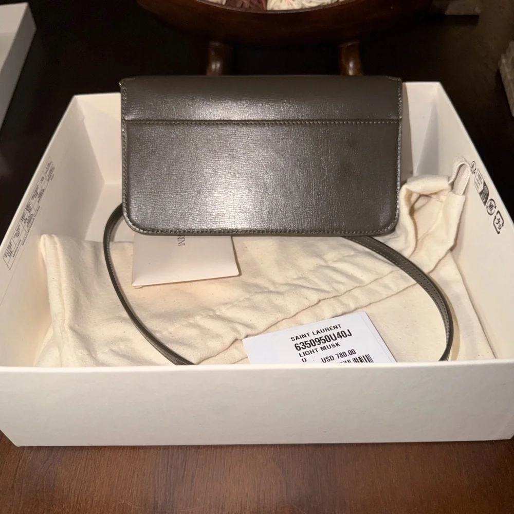 Saint Laurent Metallic Gray Crossbody Bag - Picture 2 of 6
